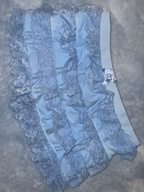 Light Blue Lace Ruffle Shorts